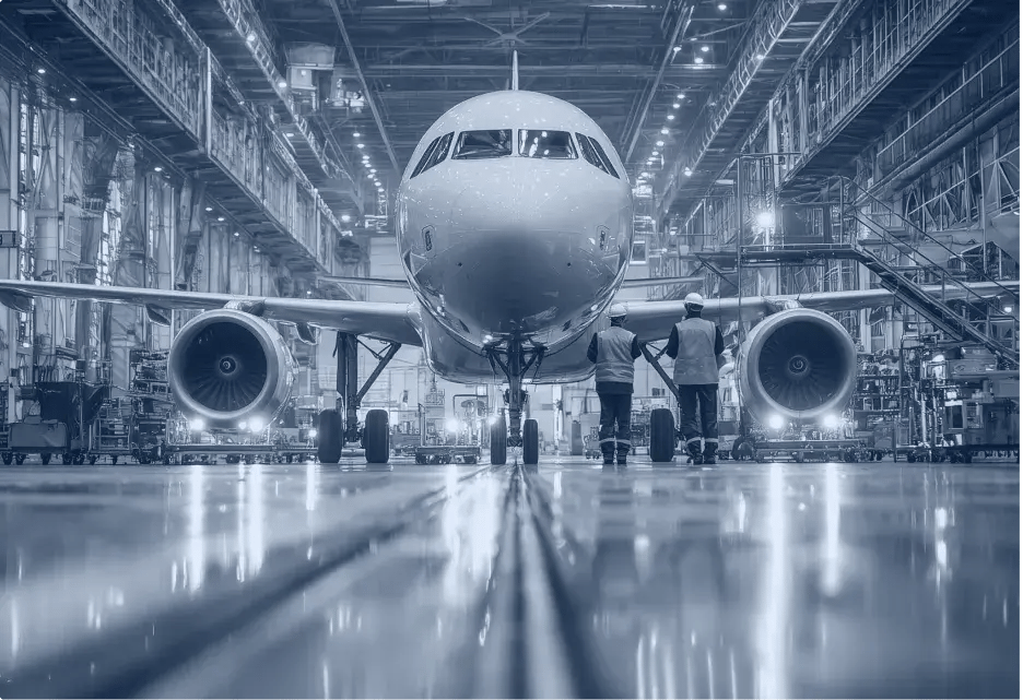 un avion dans un hangar