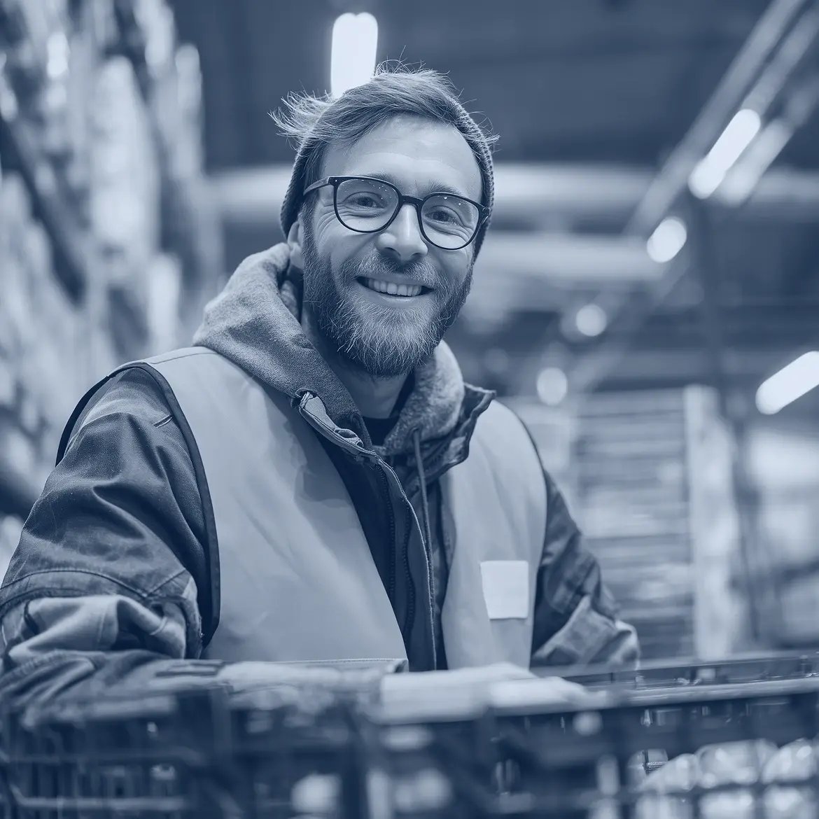Un professionnel de l'agroalimentaire qui gère la manutention
