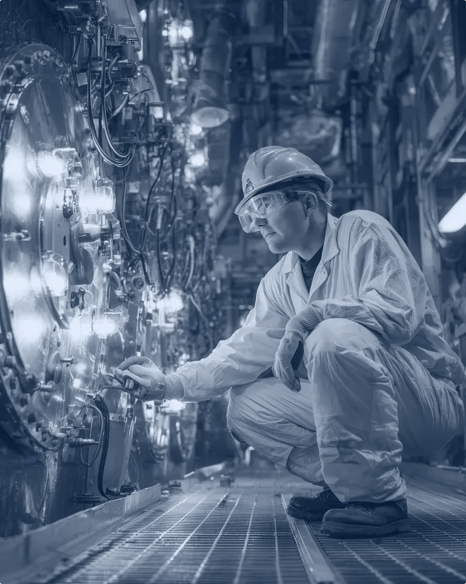 un technicien de maintenance qui regarde une machine