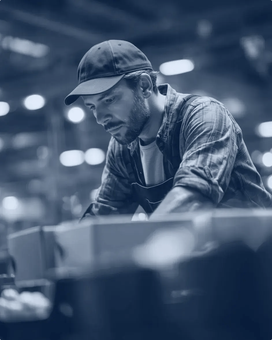 un homme regarde une machine dans l'industrie agroalimentaire