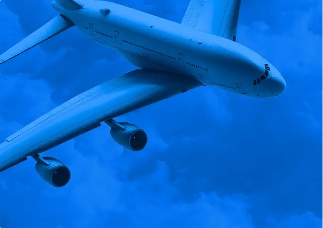 Icône 3D représentant l'industrie aéronautique