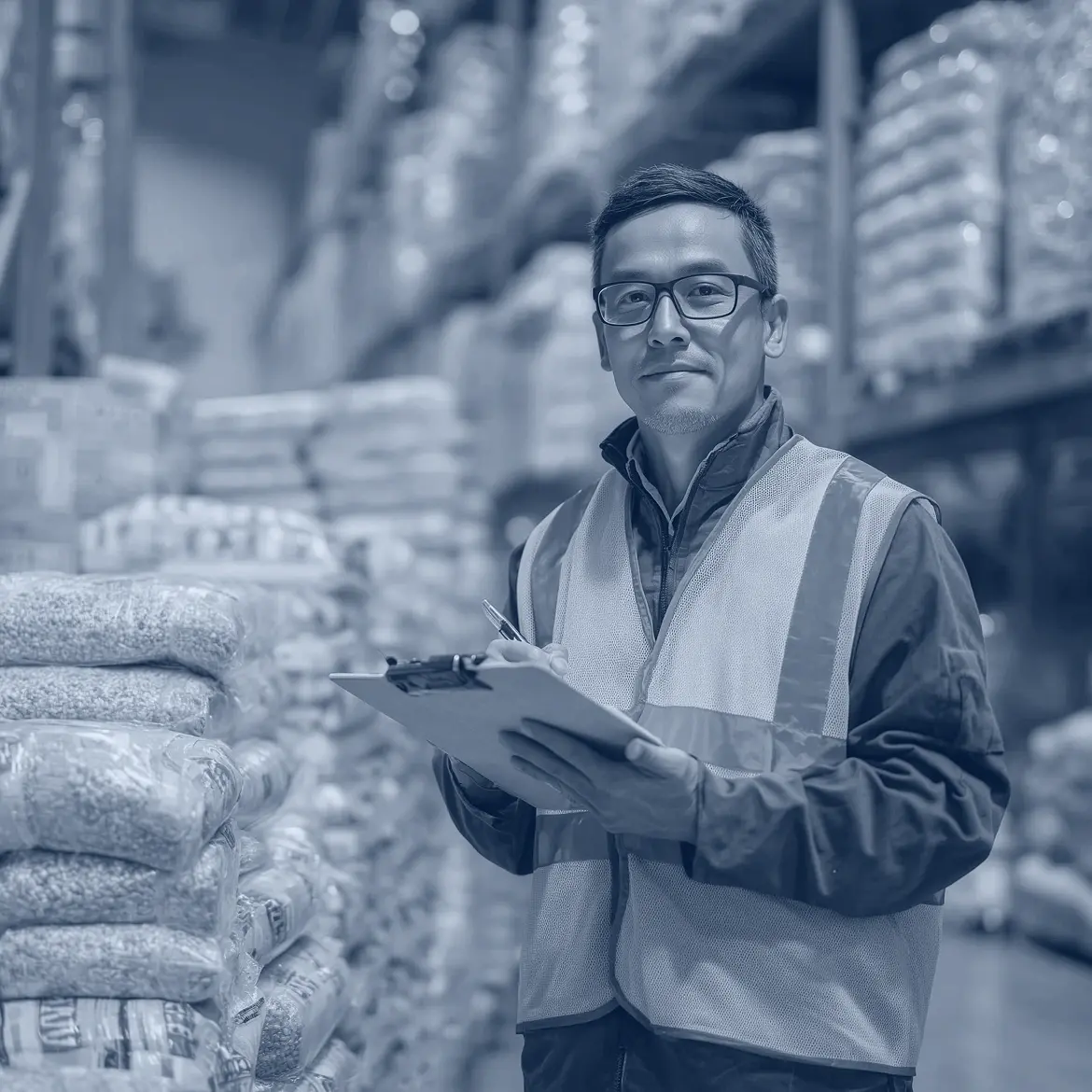 Un professionnel de l'agroalimentaire qui gère les stocks