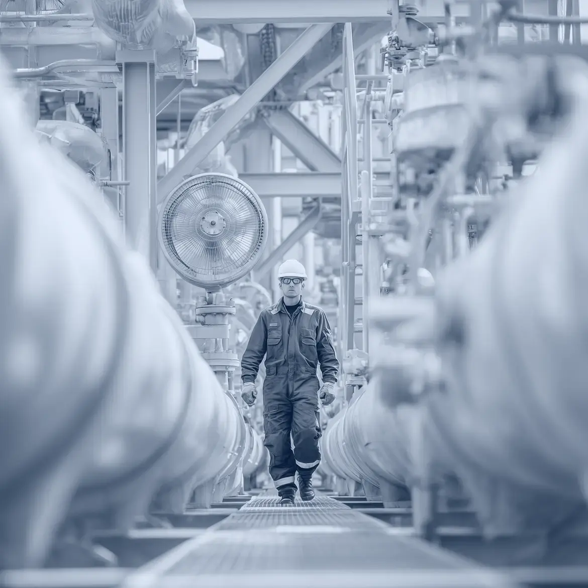 Photo d'un homme au milieu d'une infrastructure